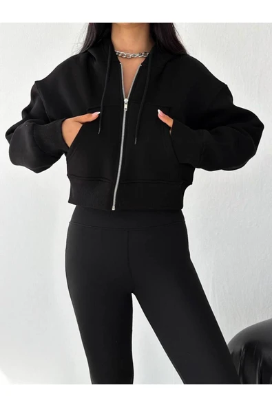 Kadın, Baskılı Üç İplik Sweatshirt - 12