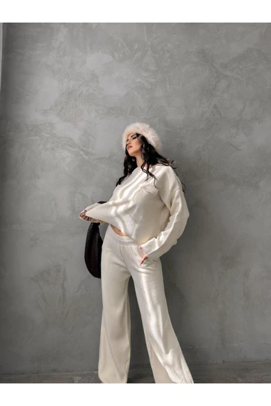 BİSİKLET YAKA OVERSIZE CEPLİ TRİKO TAKIM - 5