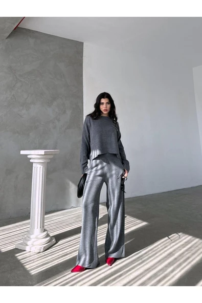 BİSİKLET YAKA OVERSIZE CEPLİ TRİKO TAKIM - 2