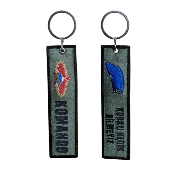 Komando Nano Örme Anahtarlık - Kumaş Anahtarlık - Mavi Bere - Korku Nedir Bilmeyiz