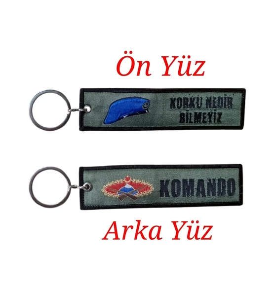 Komando Nano Örme Anahtarlık - Kumaş Anahtarlık - Mavi Bere - Korku Nedir Bilmeyiz - 6