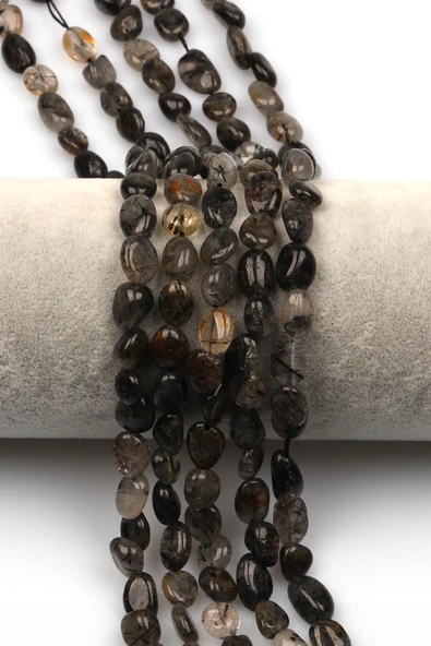 Rutil Kuvars Doğal Taş Dizi 6 x 10 mm Mercimek Kesim ürün görseli