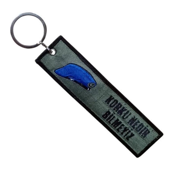 Komando Nano Örme Anahtarlık - Kumaş Anahtarlık - Mavi Bere - Korku Nedir Bilmeyiz - 3