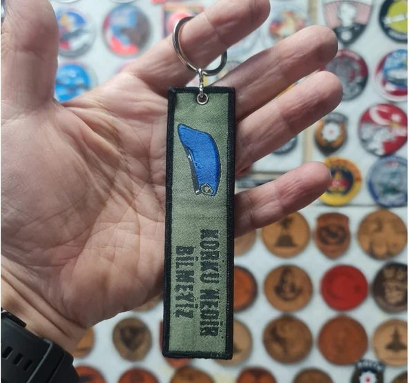 Komando Nano Örme Anahtarlık - Kumaş Anahtarlık - Mavi Bere - Korku Nedir Bilmeyiz - 5