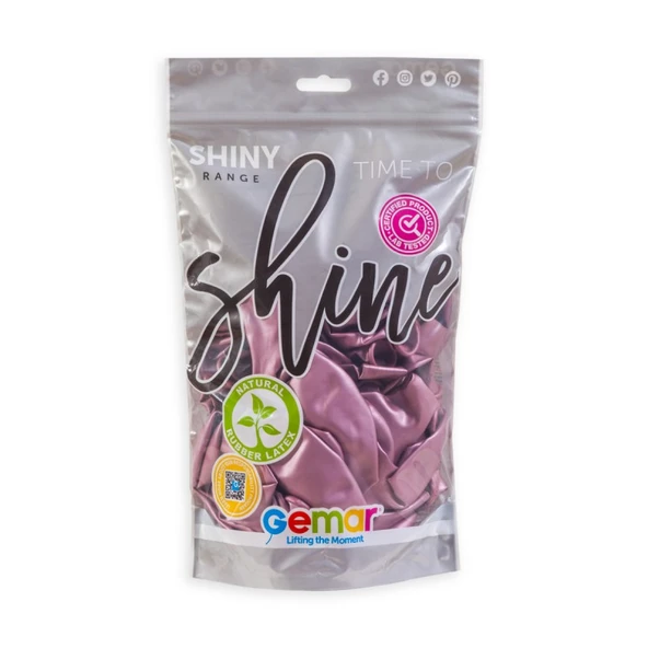 Balon Krom 13" 50li Pembe Gemar - 3