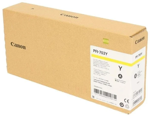 Feyza Bilişim Canon PFI-703 Y (Yellow) Sarı Plotter Orijinal Mürekkep Kartuş 700 ml. (2966B001) ürün görseli