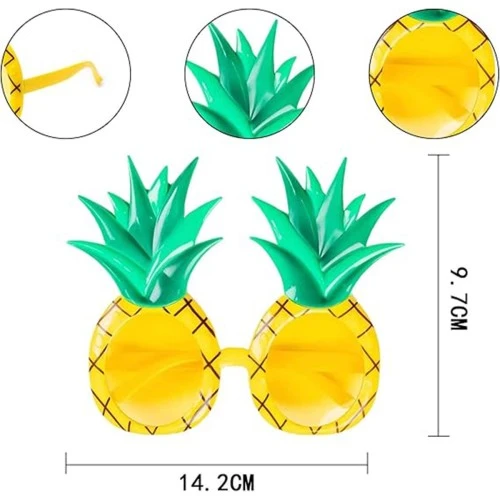 Tropikal Hawaii Ananas Şekilli Parti Gözlüğü - 5