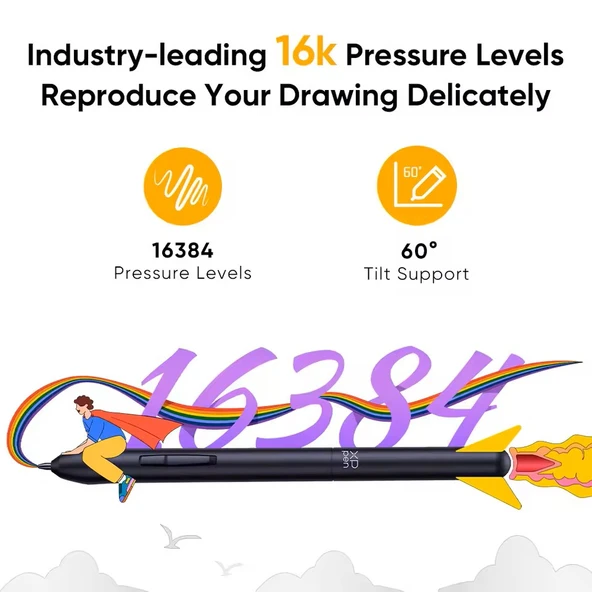 XP-Pen Deco 640 Grafik Tablet 16K 8 Tuş 60° Eğim OSU Android/Windows/Mac - 2