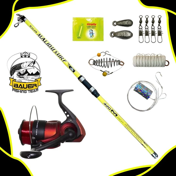 Bauer Surya 7000 Malibu 420 Cm 100-200 Gr Surf Olta Takımı Seti