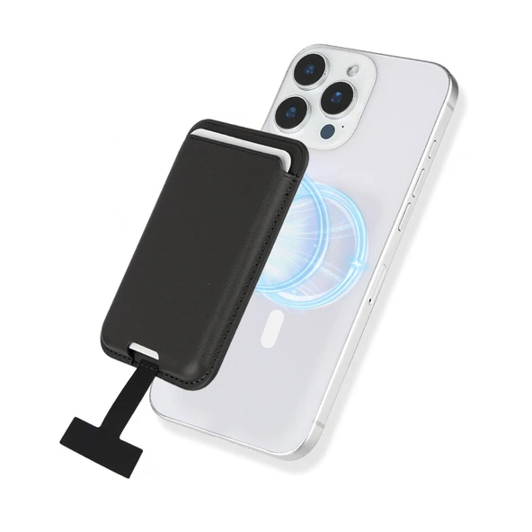 Dahili Şarj Soket Aparatlı Magnetik PU Deri Kartlık CRD-09 - 5