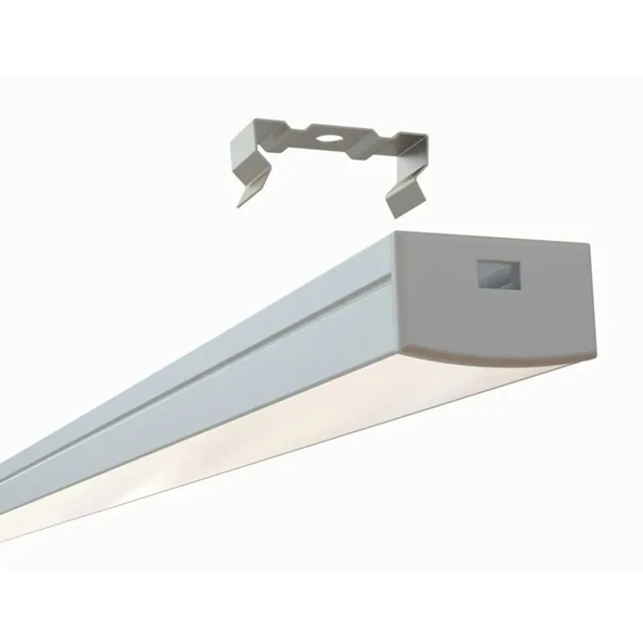 Sıva üstü alüminyum LED profil Kanal 1mt. aydınlatma dekoratif şerit kanalı armatür linear ışık kare kasa - 3