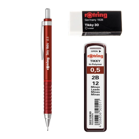 Rotring Retro Versatil Uçlu Kalem Uç-Silgi 3 lü Okul Seti 0.5 - 6