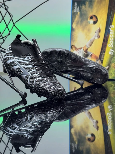 Unisex Krampon Çoraplı Çivili Desenli Bağcıklı Air Halı Saha Ve Çim Zemin Futbol Spor Ayakkabı 2060