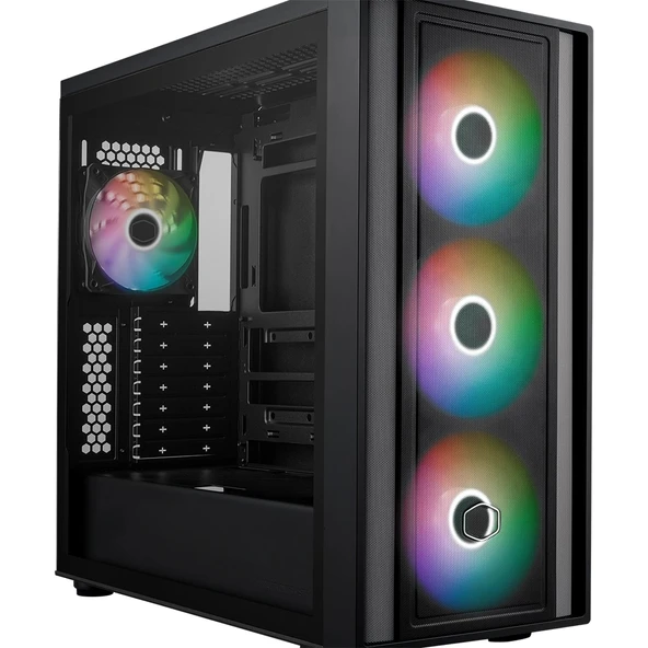 Cooler Master MasterBox 600 ARGB Tempered Glass Siyah USB 3.2 E-ATX Mid Tower Kasa