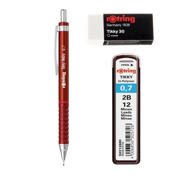 Rotring Retro Versatil Uçlu Kalem Uç-Silgi 3 lü Okul Seti 0.7 - 6