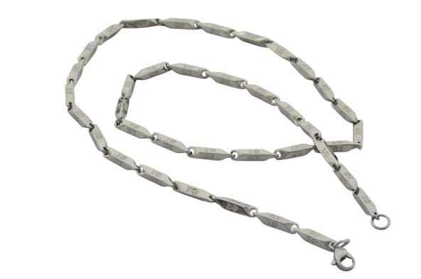 Unisex Çelik Kolye 55cm Desenli Küp Üçgen Zincir Model2 - 3