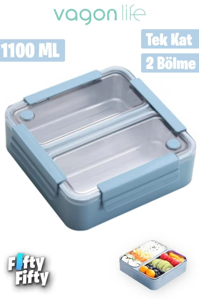 Vagonlife Lunch Box 1100 ML (Sızdırmaz,Karışmaz 2 Bölmeli) Yeni Nesil Sefer Tası -FFLBOX9807 - 7