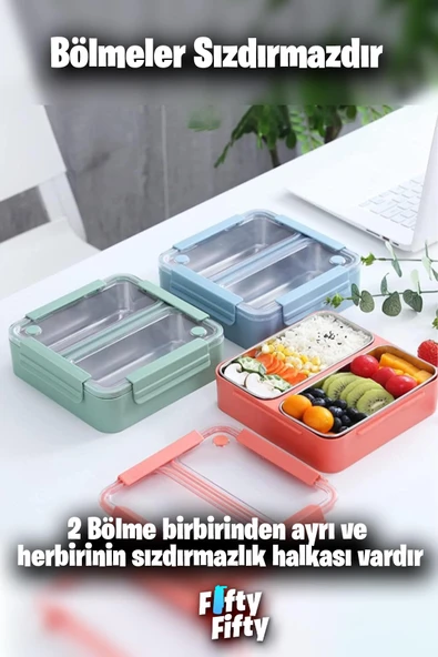 Vagonlife Lunch Box 1100 ML (Sızdırmaz,Karışmaz 2 Bölmeli) Yeni Nesil Sefer Tası -FFLBOX9807 - 9