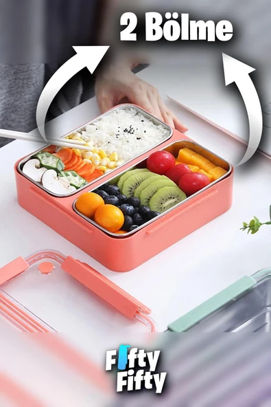 Vagonlife Lunch Box 1100 ML (Sızdırmaz,Karışmaz 2 Bölmeli) Yeni Nesil Sefer Tası -FFLBOX9807 - 3