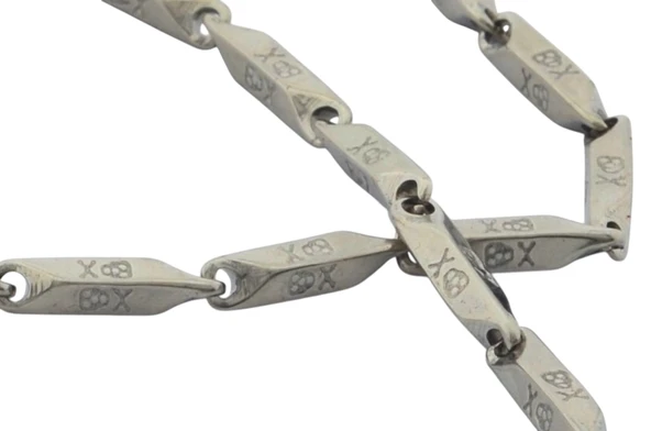 Unisex Çelik Kolye 55cm Desenli Küp Üçgen Zincir Model2 - 2