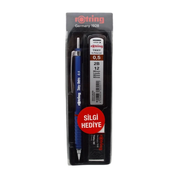 Rotring Retro Versatil Uçlu Kalem Uç-Silgi 3 lü Okul Seti 0.5