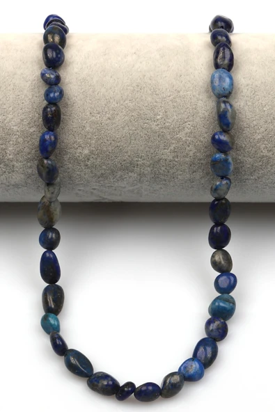 Lapis Lazuli Doğal Taş Dizi 6 x 8 mm Mercimek Kesim - Resim 2