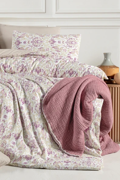 Lastikli Çarşaflı Tek Kişilik Nevresim Takımı İvy - 2