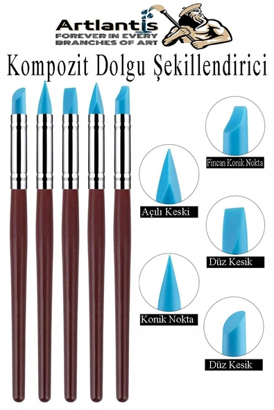 Kompozit Dolgu Şekillendirici Silikon Uçlu Fırça 10 lu 1 Paket Diş Reçine Fırça Kalemi Diş Şekillendirme Kaucuk Diş - 2