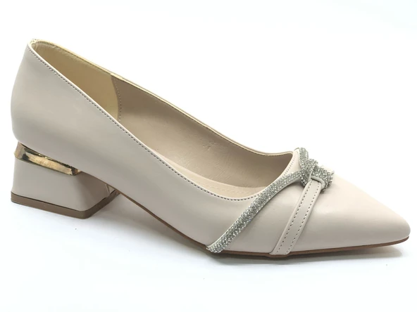 Mehtap Taş Detaylı Kısa Topuklu Kadın Babet Ayakkabı - Resim 18