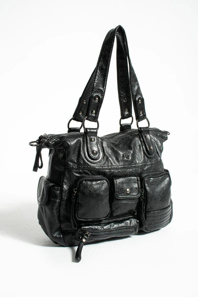 571 collections Suni Deri Omuz Çantası Siyah (Model: 571-13-13L) - 4