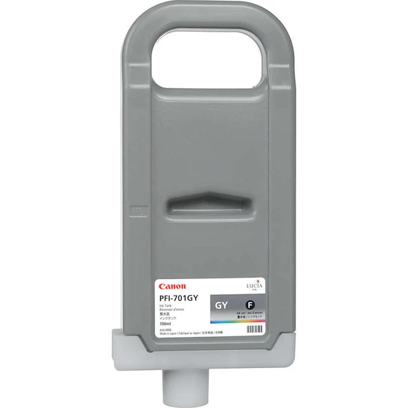 Feyza Bilişim Canon PFI-701 GY (Gray) Gri Plotter Orijinal Mürekkep Kartuş 700 ml. (0909B005) - 1