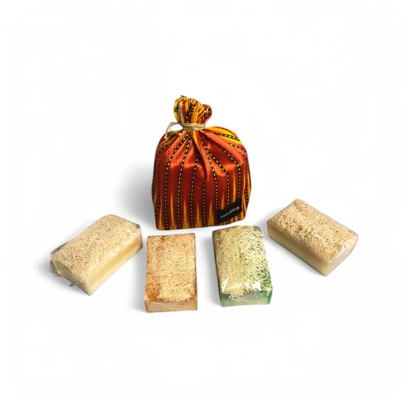 Osmanlı Sultanı 4'lü Lifli Sabun Seti - Pirinç, Eşek Sütü, Bal, Çayağacı, Kil - Padişah Kesesiyle - 3