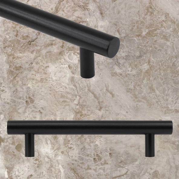 RoseMary 192 mm Mobilya Mutfak Çekmece Dolap Kapak Kulpu Kulbu 19.2 cm Mat Siyah Metal Kulp 10 ADET - 5