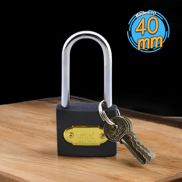 Gri Döküm 3 Anahtarlı Asma Kilit 40 mm Uzun