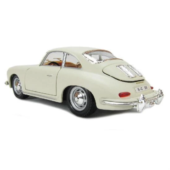 Bburago 1961 Porsche 356B Coupe Krem 1:24 Model Araba - Resim 3