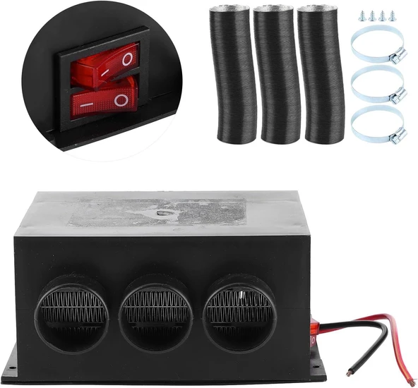 AYAK ALTI FANLI ELEKTRİKLİ ISITICI VE CAM BUĞU CÖZÜCÜ 250 - 400WATT 12 VOLT - 6