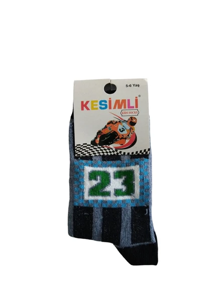 Erkek Çocuk Çorap 5-6 Yaş 3'lü Set-Kesimli Kids Socks - Resim 3