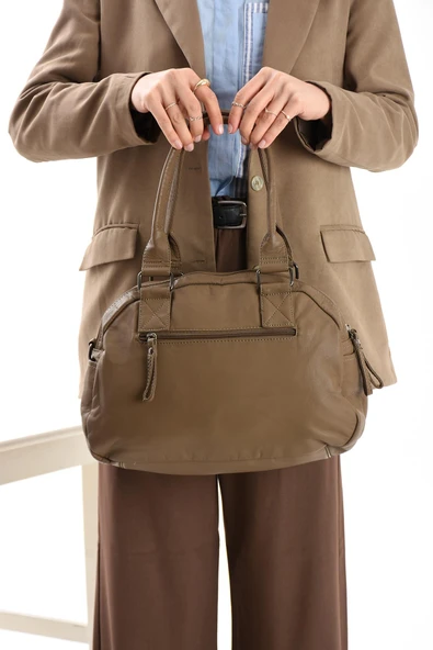 571 collections Suni Deri Omuz Çantası Vizon (Model: 571-13-10N) - Resim 3