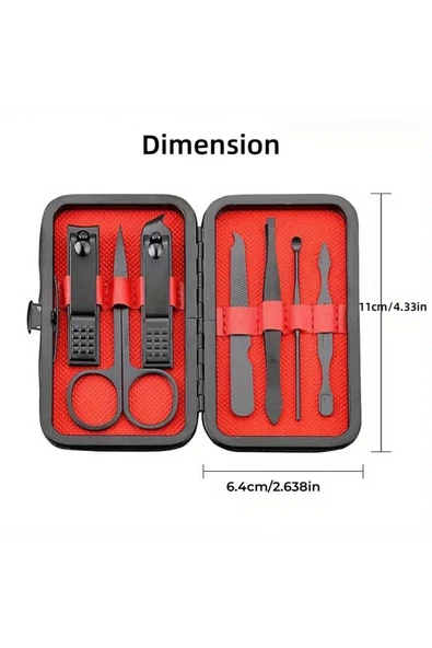 Farissu Mat Siyah 7 Parça Özel Tırnak Bakım Seti - 3