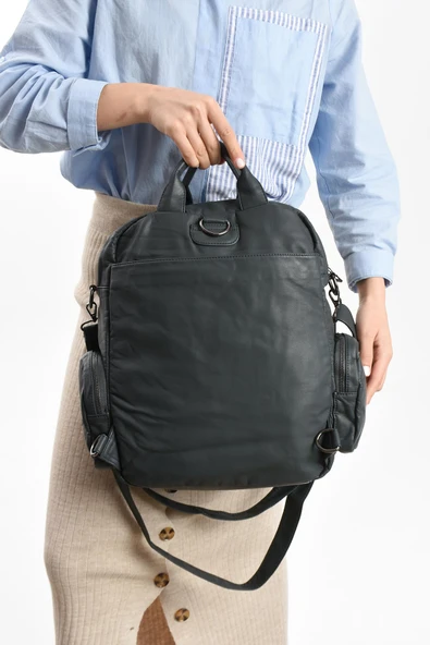 Suni Deri Omuz Çantası Mavi (Model: 571-13-10H) - 3