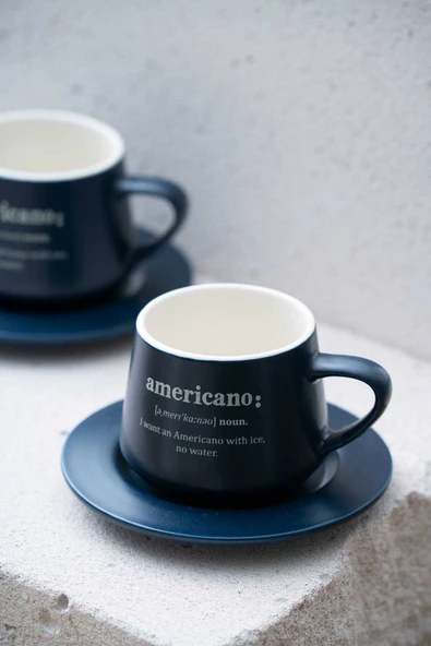 Acar KAL-07458/12 Blush 2 Kişilik 200 ml Kahve Fincan Takımı - Lacivert