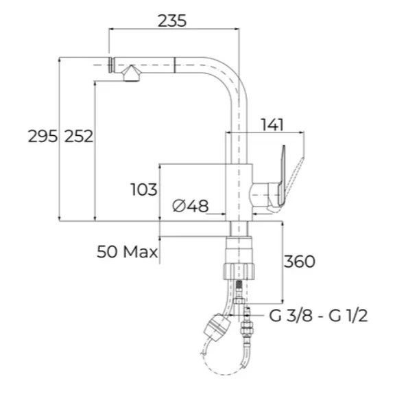 TEKA IN 938 PLUS 2 FONKSİYONLU SPİRALLİ KROM MUTFAK BATARYASI - Resim 4