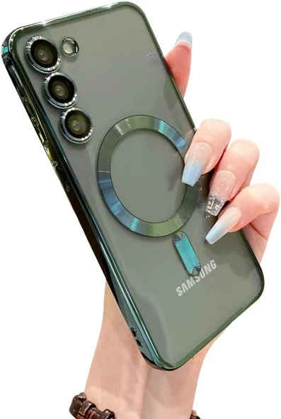 Samsung Galaxy S25 Kılıf Magsafe Kamera Lensli Korumalı Şeffaf Silikon Kapak