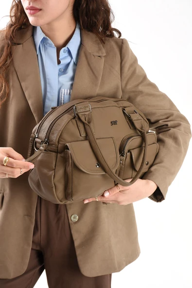 571 collections Suni Deri Omuz Çantası Vizon (Model: 571-13-10N) - Resim 2