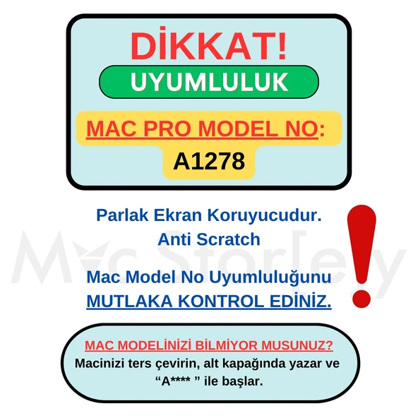 Ekran Koruyucu Macbook Pro 13 inç Parlak Anti Scratch A1278 (2009-2012) ile Uyumlu - 2