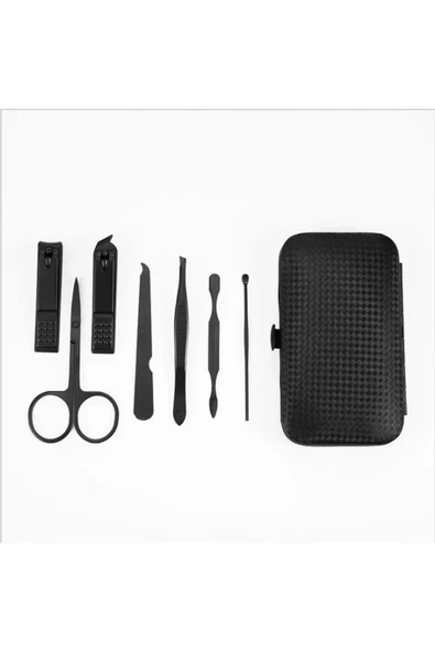 Farissu Mat Siyah 7 Parça Özel Tırnak Bakım Seti - 6