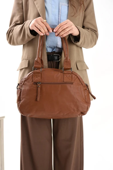 571 collections Suni Deri Omuz Çantası Taba (Model: 571-13-10N) - Resim 3