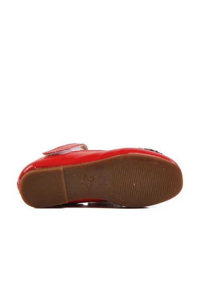 Aspor Kırmızı Rugan Kız Çocuk Fiyonk Kurdeleli Babet - Resim 5