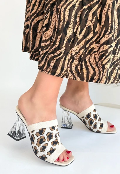 Pabucmarketi Çita Triko Kadın Topuklu Terlik ürün görseli