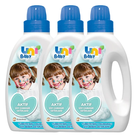 Uni Baby Aktif Sıvı Çamaşır Deterjanı 1500 ml x 3 Adet